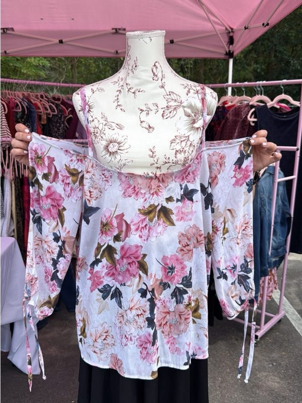 torrid Pink Floral Off-Shoulder Blouse